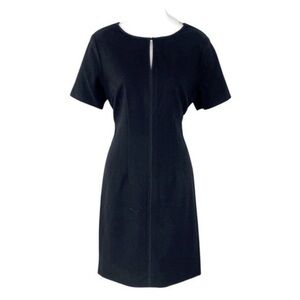 Tahari black notch neck keyhole sheath dress 6 FF13